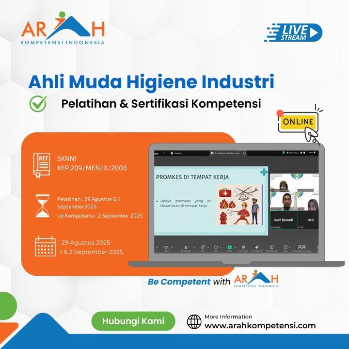 Kelas Pelatihan & Sertifikasi Kompetensi Ahli Muda Higiene Industri
