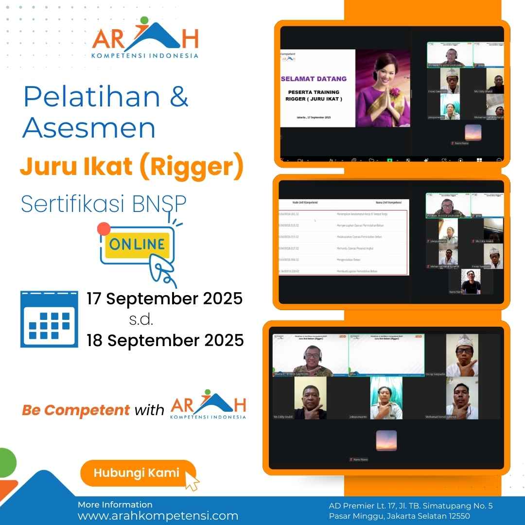 Online Pelatihan & Asesmen Juru Ikat (Rigger) Bersama PT MSI