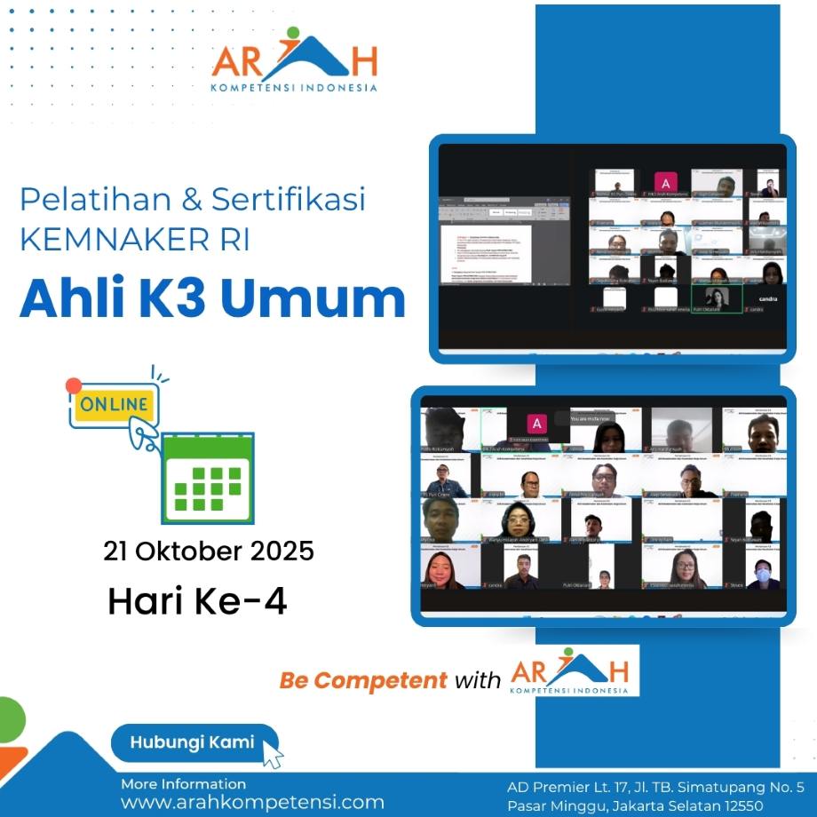 Online Training Ahli K3 Umum Sertifikasi Kemnaker, 16-31 Oktober 2025